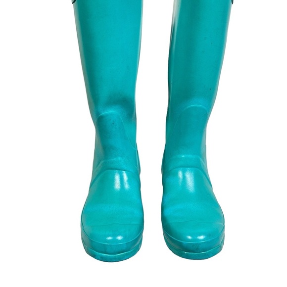 HUNTER Original Tall Rain Boots in Turquoise - Picture 5 of 11